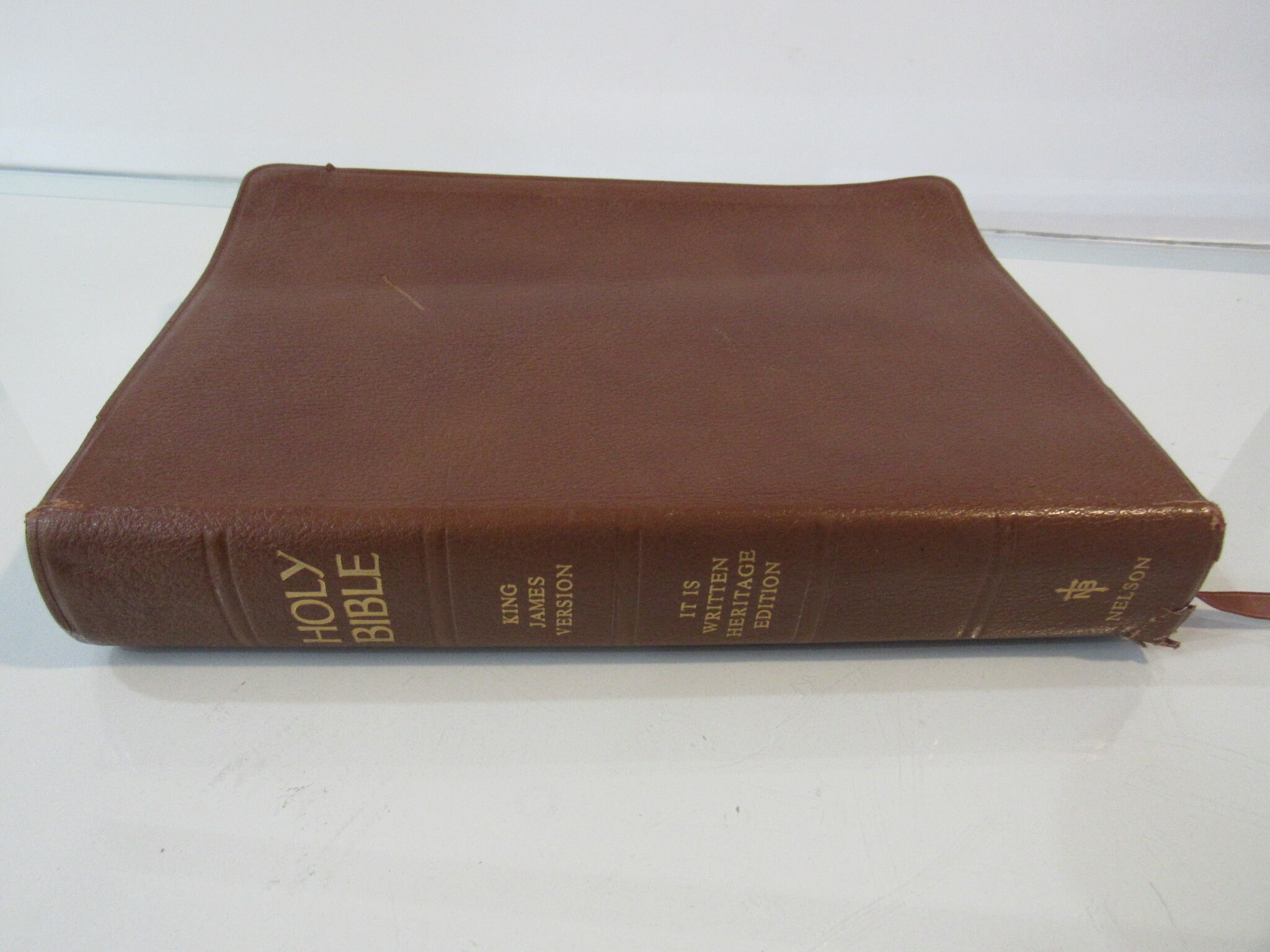 Leather Holy Bible - King James - New and Old Testaments - Open Bible ...