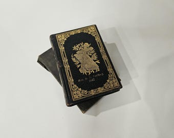 Victorian German Prayer Book – Leather Ornate Gilt Late 19th Century Mini Devotional in Slip Case