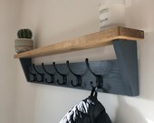 Grey Coat Rack- Grey Coat Storage with Shelf for Entryway