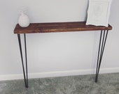 Entryway Table with Steel Hairpin Legs- Rustic Console Table for Hallway