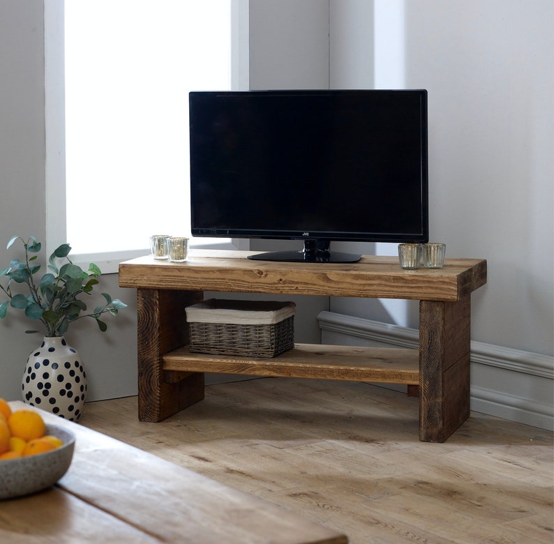 Rustic Solid Wood TV Stand Handmade TV Made From Etsy