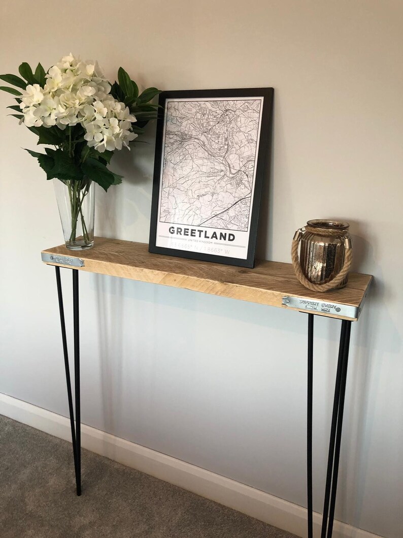 Scaffold Board Console Table Made From Reclaimed Wood Hallway Etsy UK