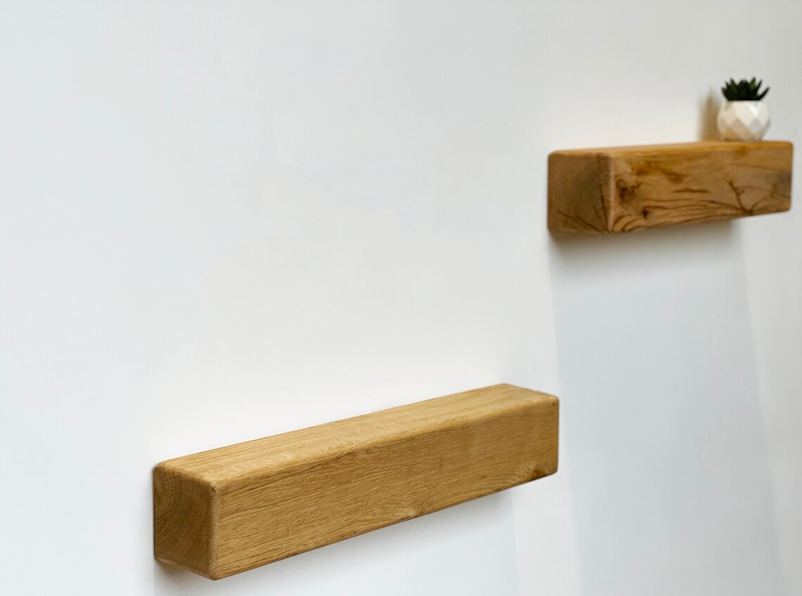 Chunky Floating Shelf Made From Oak Handmade Floating Beam Etsy UK