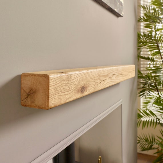 Floating Oak Mantel Shelf Fire Place Beam Made From Solid - Etsy