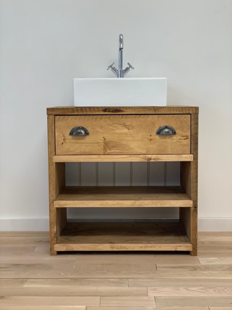Reclaimed Wood Bathroom Vanity Unit Solid Wood Bathroom Etsy UK