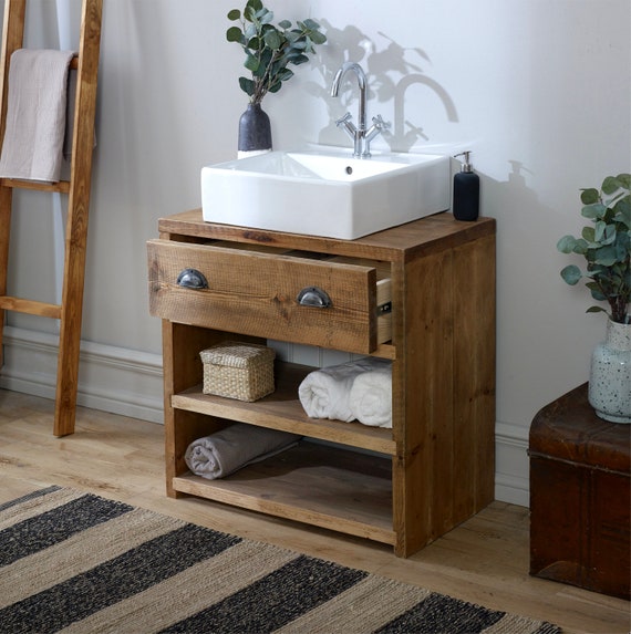 Rustic Bathroom Vanity Unit Handcrafted Basin Made From Denmark Rustic Bathroom Vanity Unit Handcrafted, 24 Rustic Wood Bathroom Vanity Unit