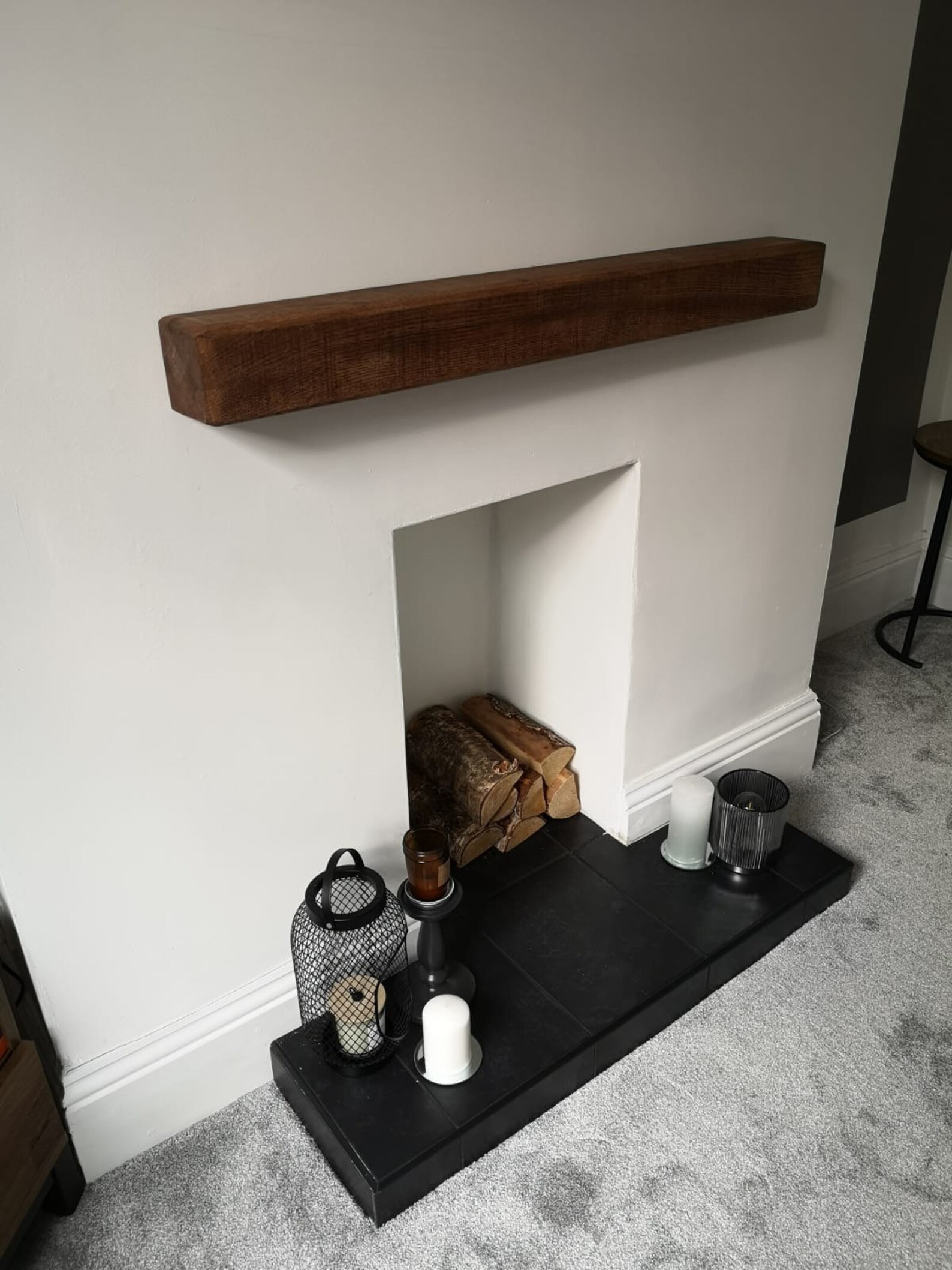 Rustic Floating Shelf for Fireplace Made From Solid French Oak Etsy