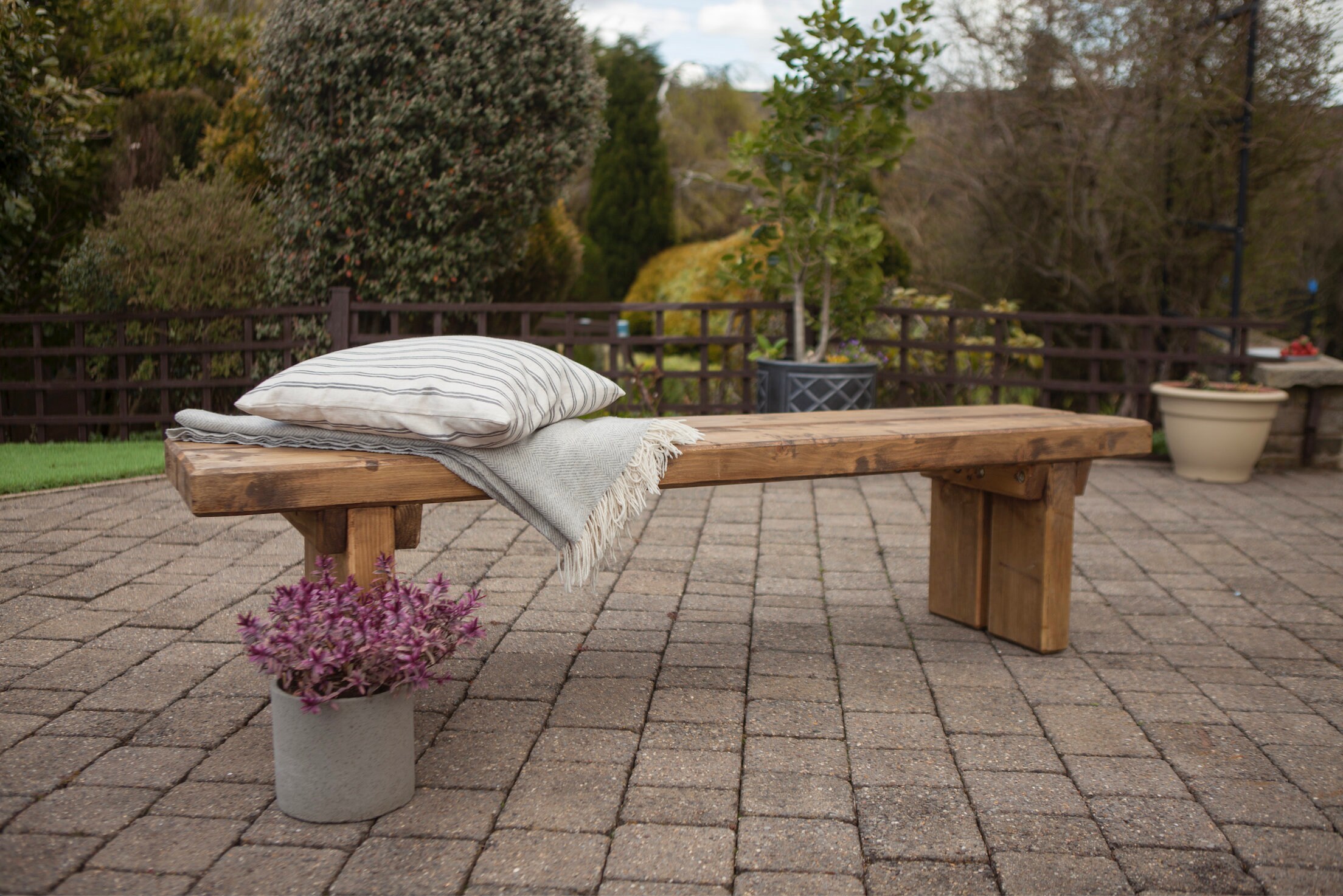 Banco rústico de madera Banco jardín al aire libre Banco | Etsy