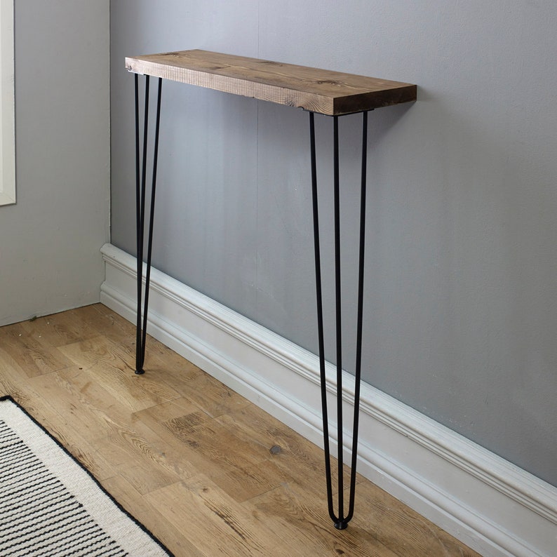 Entryway Table With Steel Hairpin Legs Rustic Console Table Etsy UK