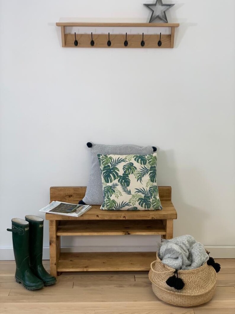 Rustikale Schuhregal mit Bank Flur HolzBank Sitz mit Lagerung Etsy