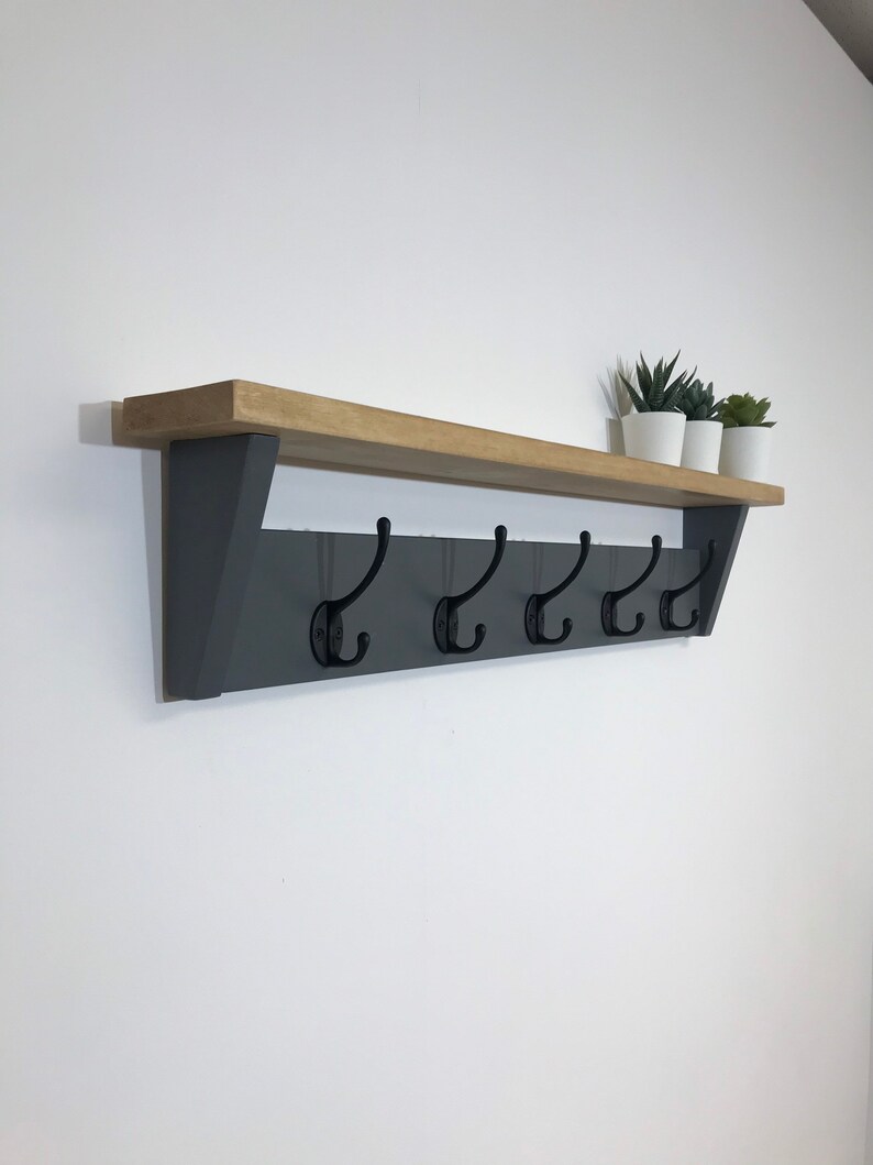 Grey Coat Rack Grey Coat Storage with Shelf for Entryway Etsy