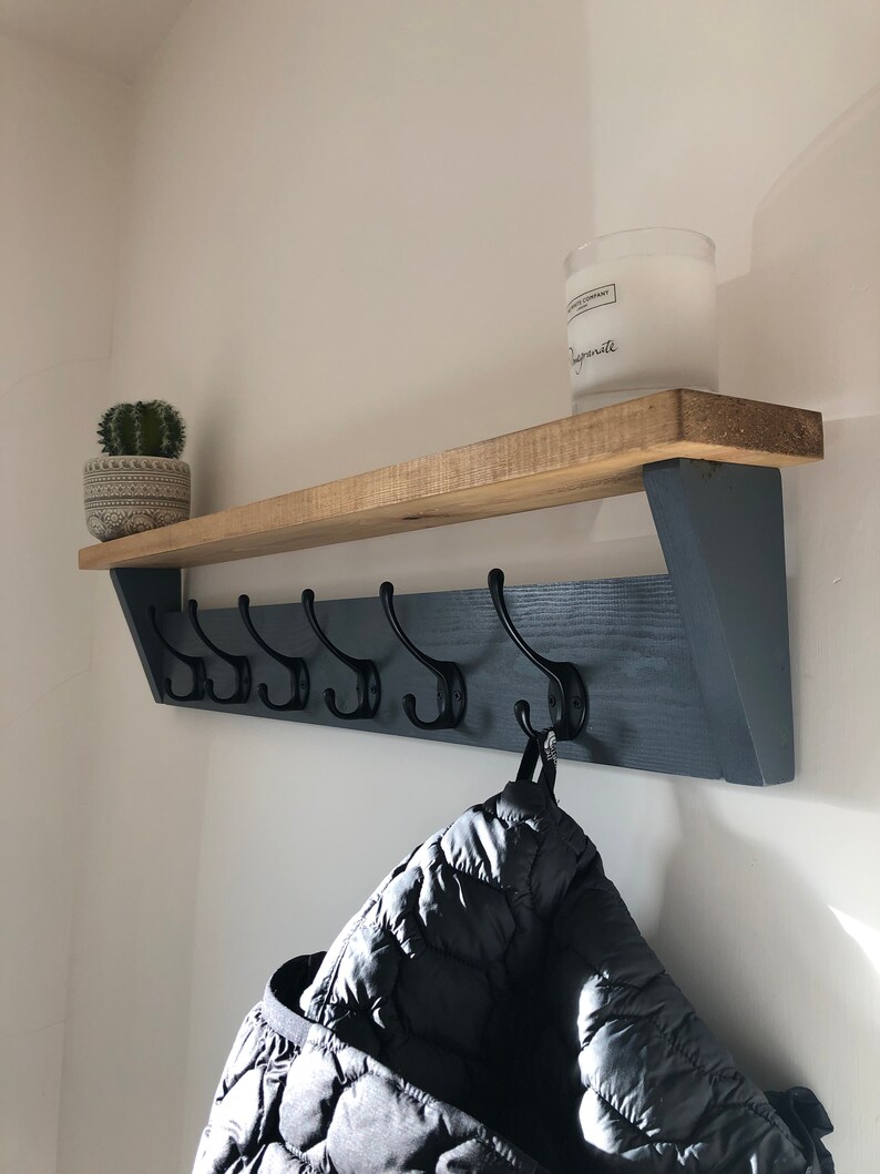 Grey Coat Rack Grey Coat Storage with Shelf for Entryway Etsy