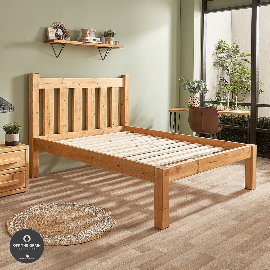 Cropton Rustic Solid Wood Bed Frame Handmade in Yorkshire Etsy UK