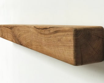Floating Oak Mantel Shelf - Fire Place Beam made from Solid French Oak - 10cm Depth x 10cm Height - Range of Finishes Available