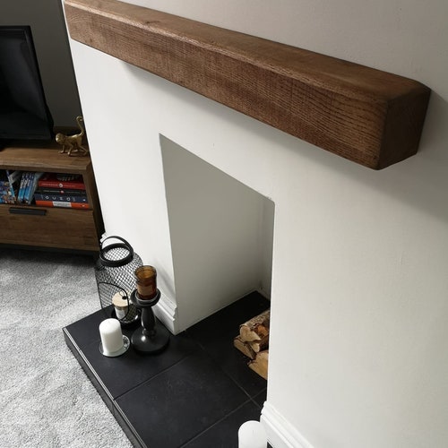 Floating Mantel Shelf Made From Chunky Solid Oak With a Choice Etsy UK