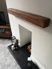 Rustic Floating Shelf for Fireplace Made From Solid French Oak - Dark Beam for Mantel with Concealed Fixings 