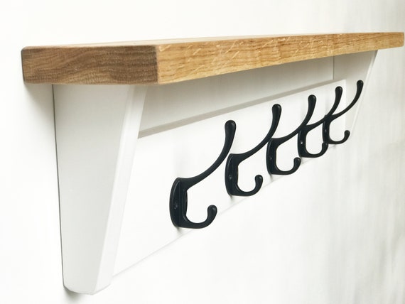 White Coat Rack With Oak Shelf Shabby Chic Storage Ireland White Coat Rack With Oak Shelf Shabby, White Coat Stand With Shelf