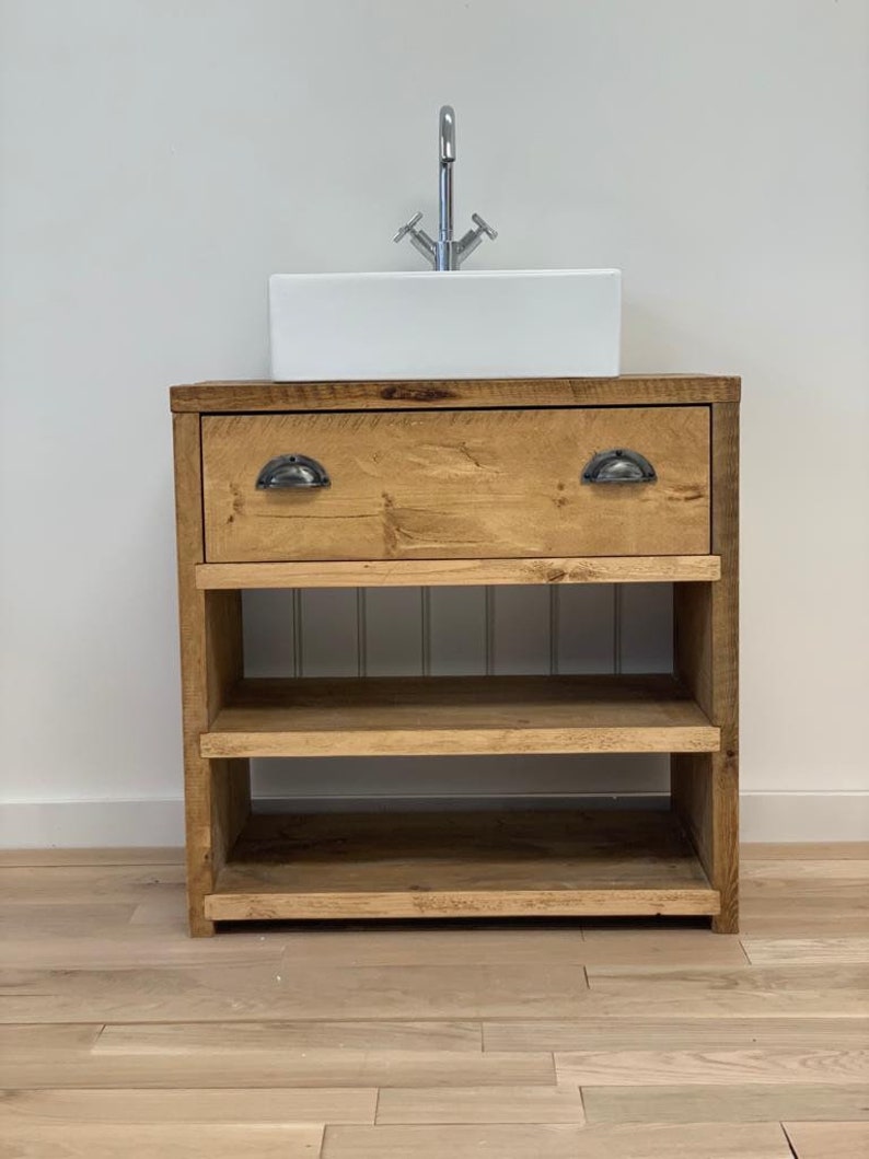 Reclaimed Wood Bathroom Vanity Unit Solid Wood Bathroom Etsy