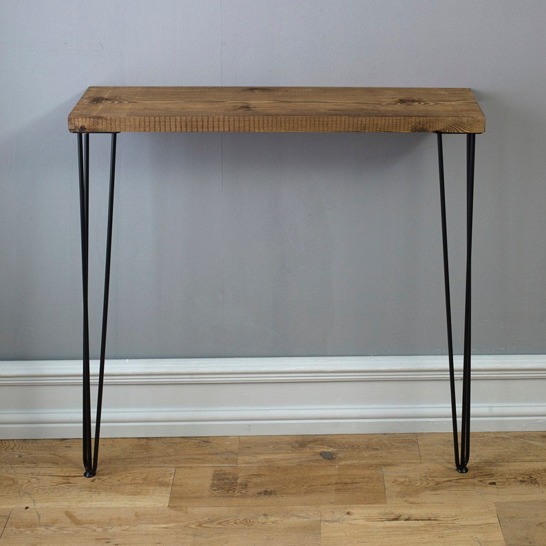 Entryway Table With Steel Hairpin Legs Rustic Console Table Etsy