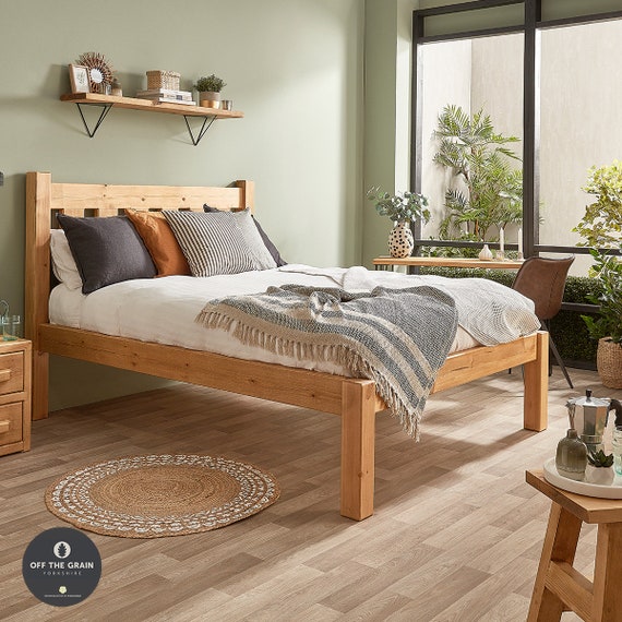 Solid Wooden Bed Frame And Footboard Rustic Double Bed Ireland