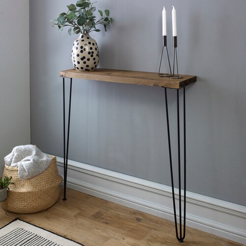 Rustic Console Table With Hairpin Legs Scaffold Board Hallway Etsy UK