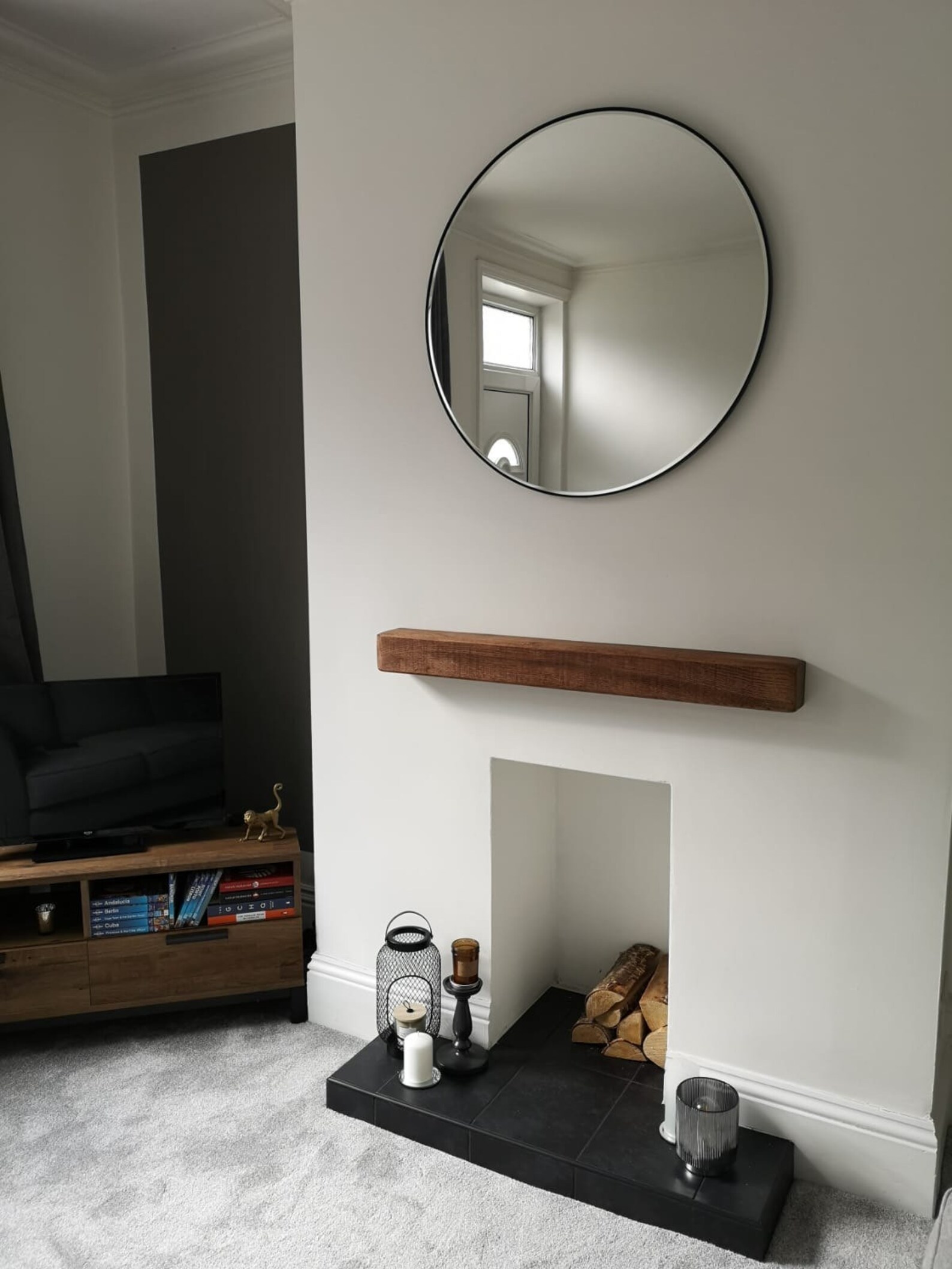 Rustic Floating Shelf for Fireplace Made From Solid French Oak Etsy