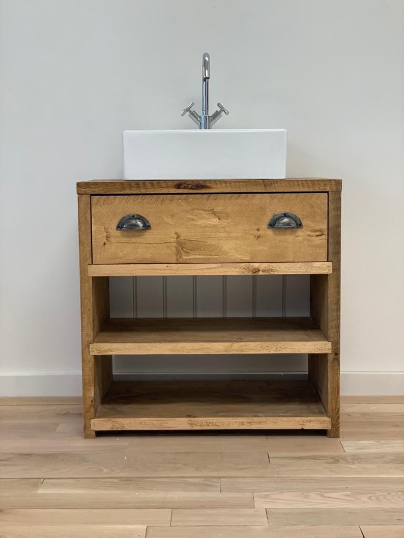 Reclaimed Wood Bathroom Vanity Unit Solid Wood Bathroom Etsy UK
