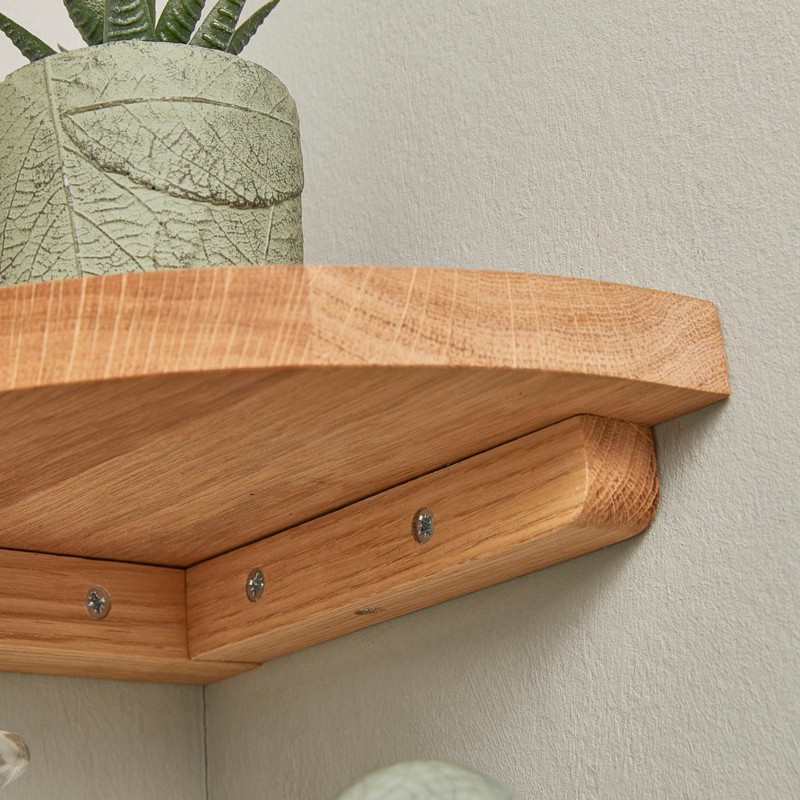 Oak Corner Shelf Wooden Floating Shelving Etsy UK