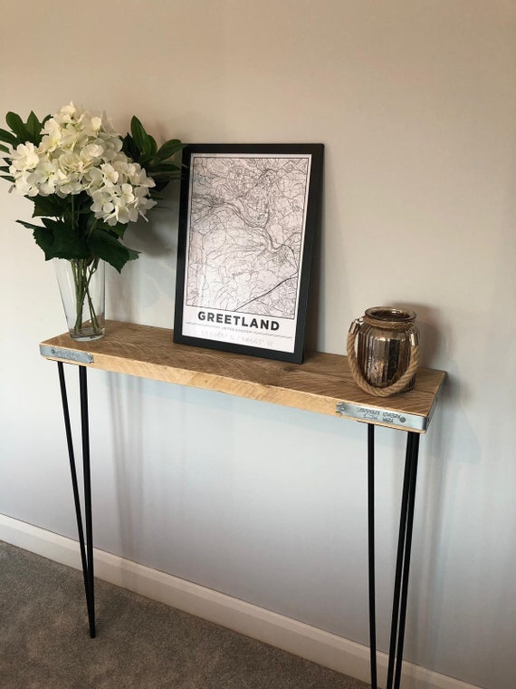 Scaffold Board Console Table Made From Reclaimed Wood Hallway - Rustic Console Table With Metal Legs