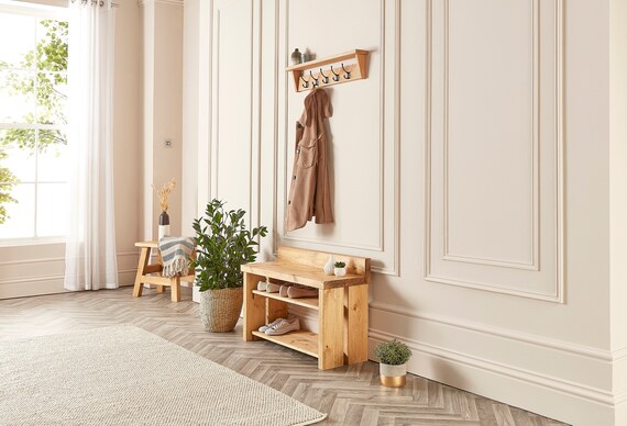 cubby bench and coat rack set
