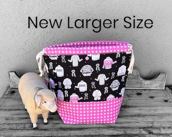 Extra Large Project Bag-XL Knitting Bag Drawstring Project Bag Extra Large Crochet Project Bag- Sweater Weather