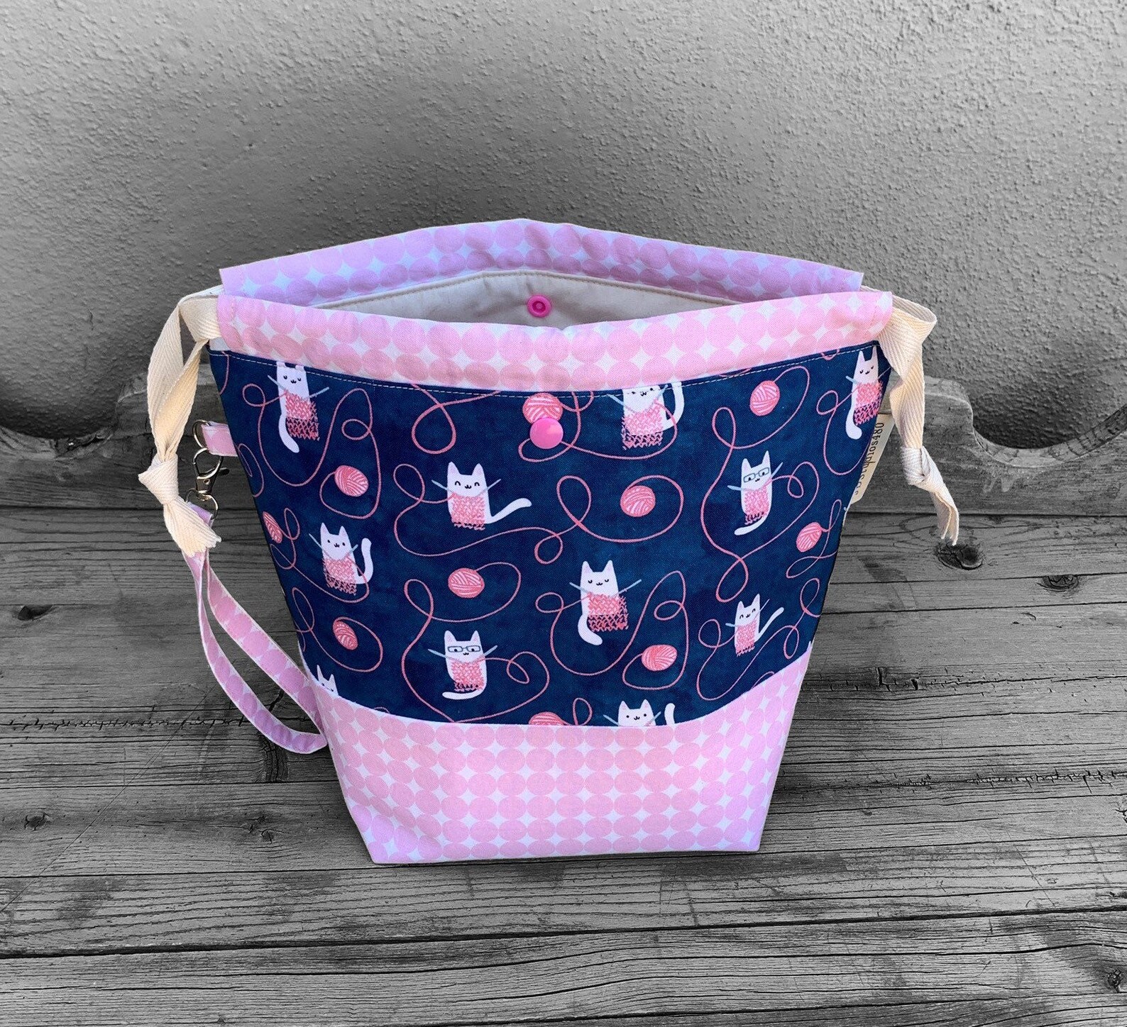 Large Knitting Project Bag large Knitting Bag Craft Project Etsy