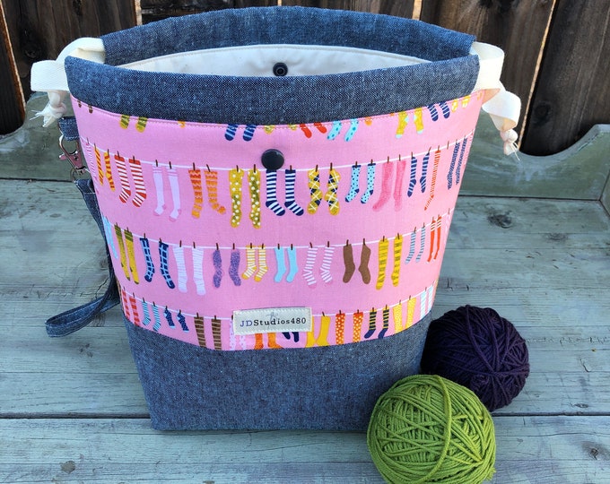 Knitting Project Bag large Knitting Bag Craft Project Bag Etsy