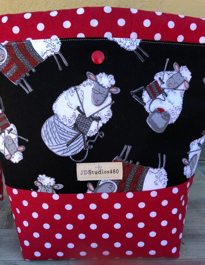 Large Knitting Project Bag Large Knitting Bag  Craft Project image 1