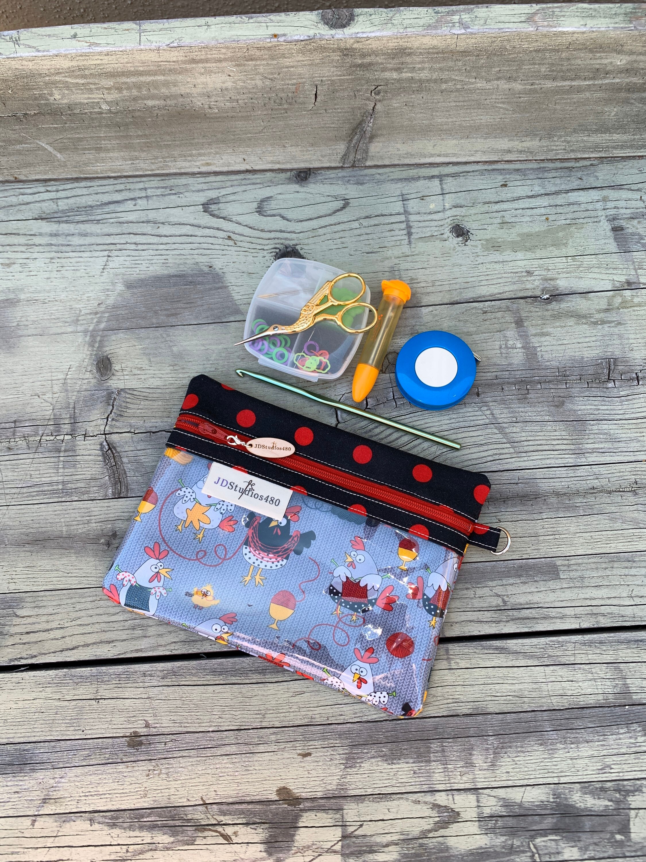 Knitting Notions Pouch Clear Notions Case Clear Zippered Etsy