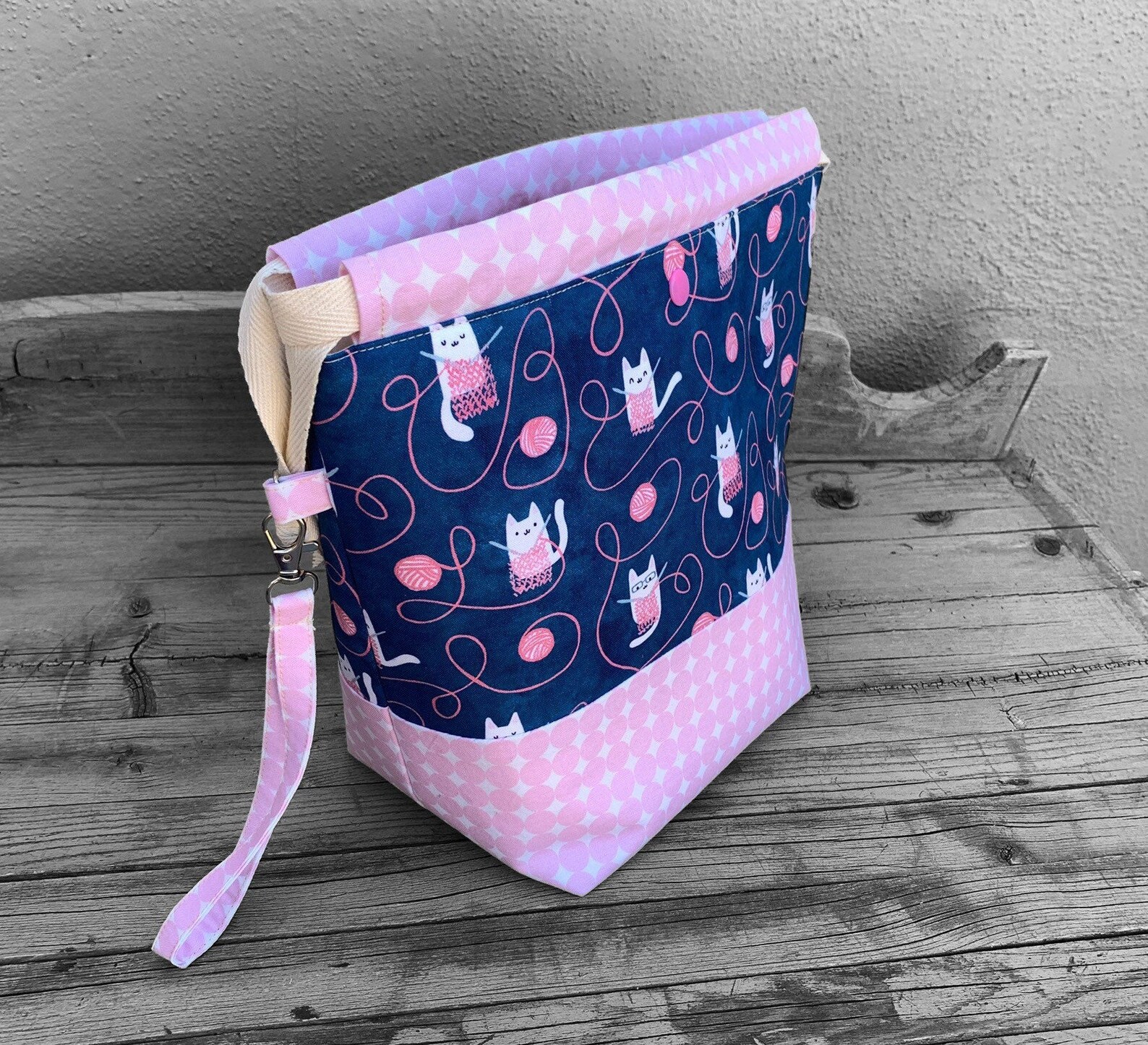 Large Knitting Project Bag large Knitting Bag Craft Project Etsy