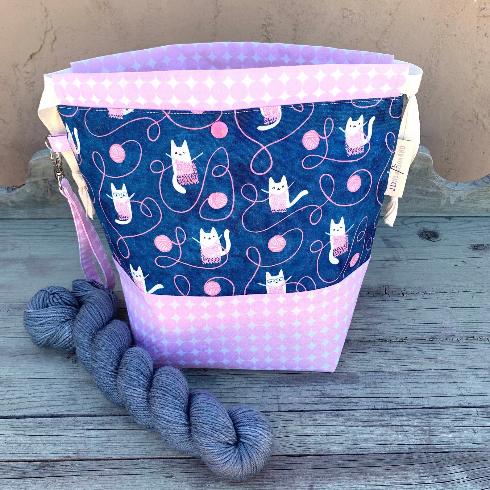 Large Knitting Project Bag Large Knitting Bag Craft Project Etsy