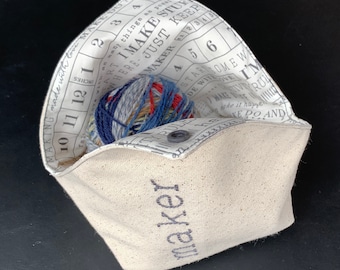 Yarn Cake Bag - Personalized Yarn Holder - Yarn Keeper - Bento Yarn Pouch - Yarn Bag - Yarn Bowl - Maker