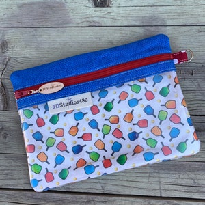 Regalo de Pickleball: Bolsa de vinilo transparente con cremallera, estuche de algodón para cosméticos