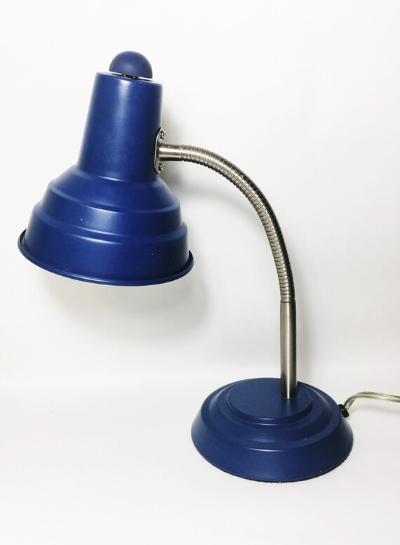 Vintage Blue Gooseneck Adjule Desk Table Lamp Mid Century Image 0