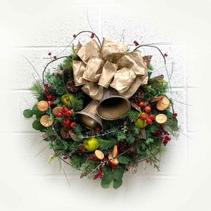 Christmas Fruit Wreath, New England decor, Williamsburg Wreath, Holiday Wreath