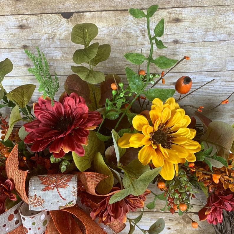 Fall wreath, Autumn Leaves, Farmhouse Thanksgiving image 6