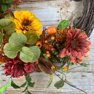 Fall wreath, Autumn Leaves, Farmhouse Thanksgiving image 7