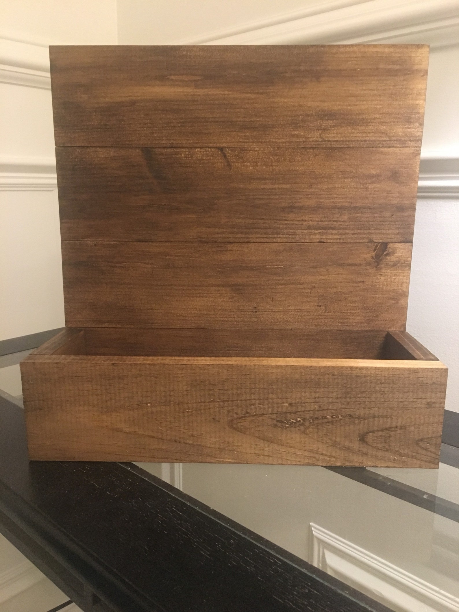 Handmade Hanging Flower box with a beautiful Walnut finish Etsy