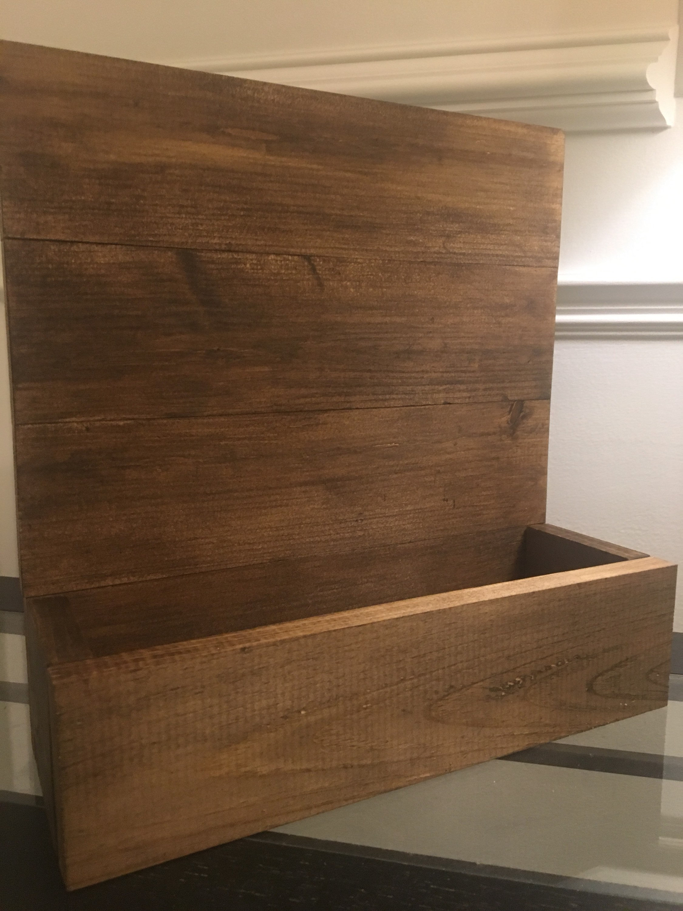 Handmade Hanging Flower box with a beautiful Walnut finish Etsy