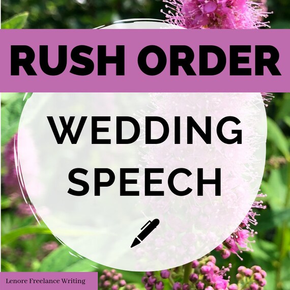 Wedding Reception Speech Rush My Order Etsy