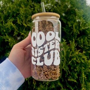 Copa de cerveza en forma de lata del Cool Sister Club, taza de la vida de hermana - Taza del Cool Sis Club, taza favorita para hermanas, regalo para hermanas, taza para hermanas, vaso para hermanas, cumpleaños de hermanas