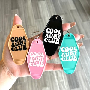 Cool Aunt Club Hotel Key Chain Auntie Key Chain cool aunt gift Key Chain Best Aunt Key Chain  retro aunt keychain cool aunt club gift