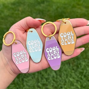New Cool Aunt Club Hotel Key Chain Auntie Key Chain cool aunt gift Key Chain Best Aunt Key Chain  retro aunt keychain cool aunt club gift