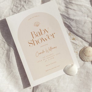 Shell Baby Shower Invitation • Boho Beach Baby Shower Invite • Coastal Baby Shower Invite • Gender Neutral Baby Shower Invite • PRINTABLE